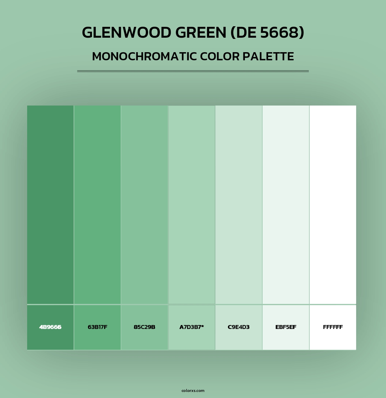 Glenwood Green (DE 5668) - Monochromatic Color Palette
