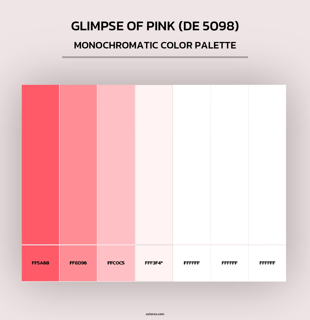 Glimpse of Pink (DE 5098) - Monochromatic Color Palette