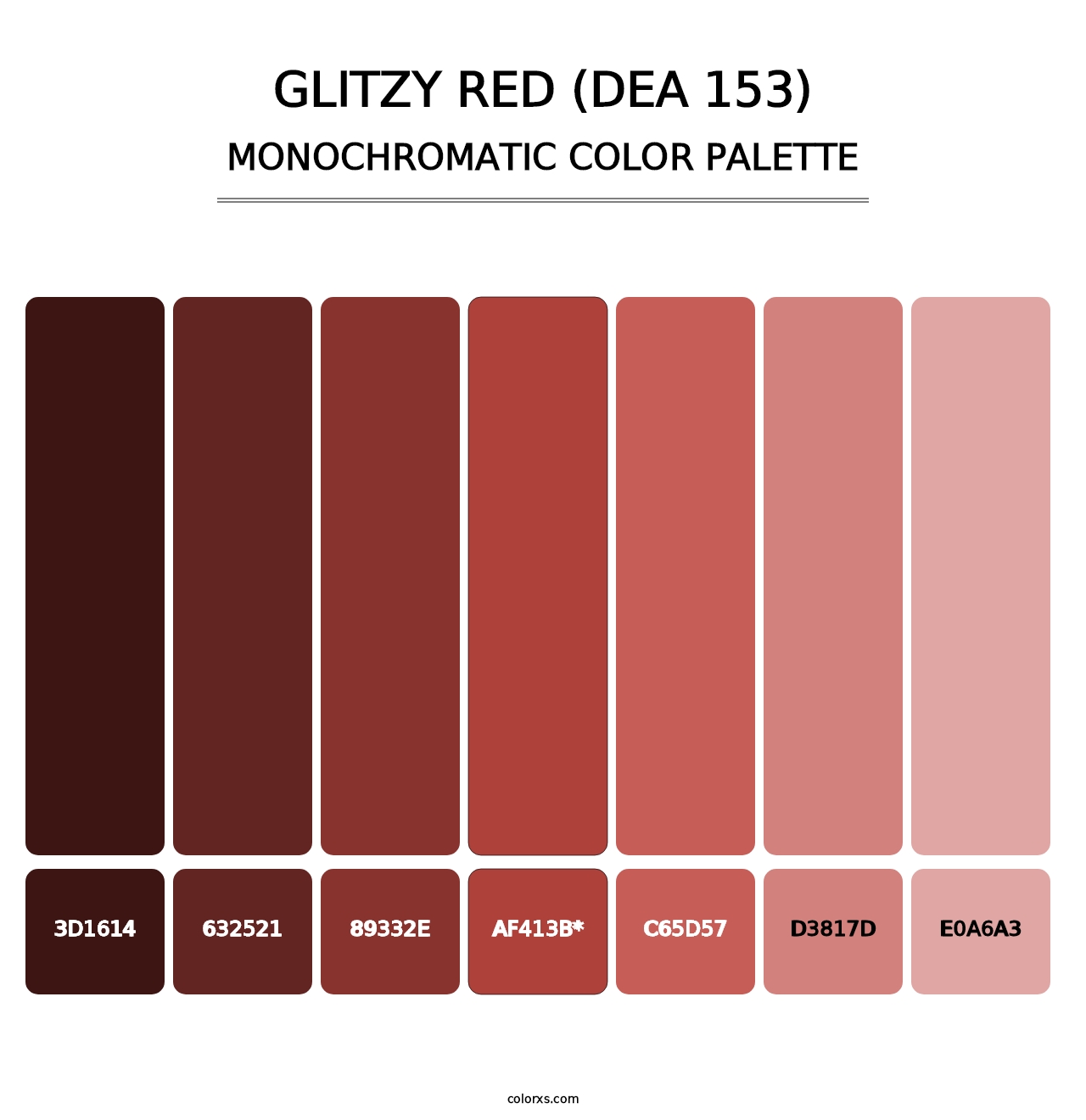 Glitzy Red (DEA 153) - Monochromatic Color Palette