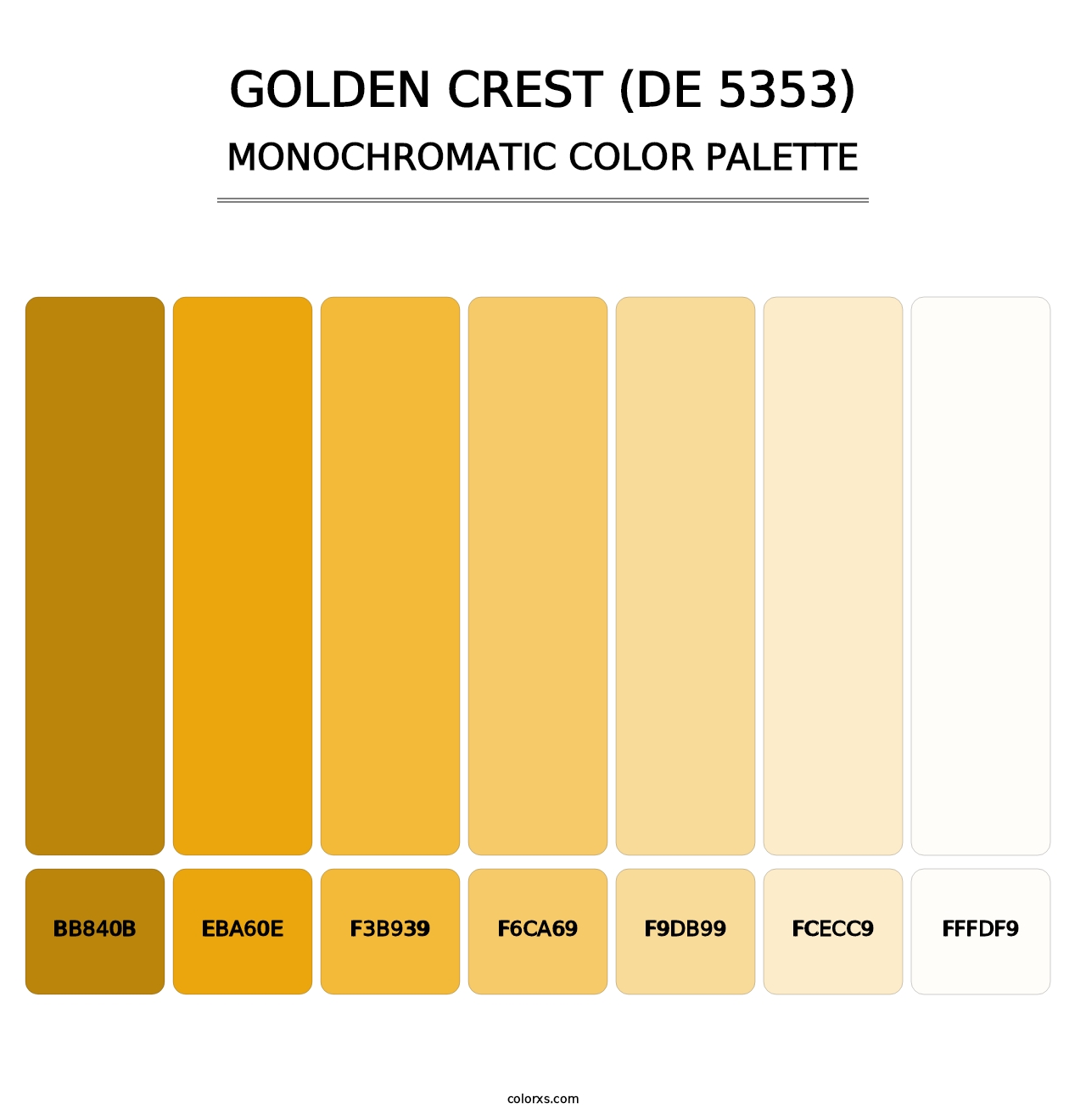 Golden Crest (DE 5353) - Monochromatic Color Palette