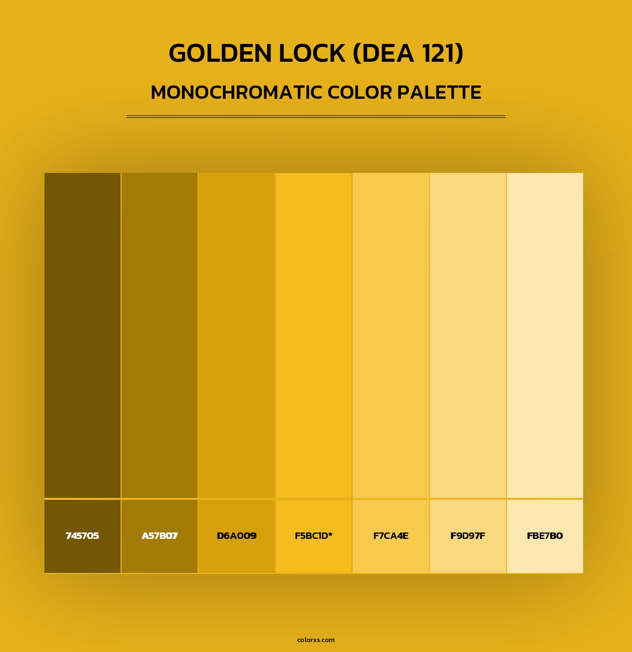 Golden Lock (DEA 121) - Monochromatic Color Palette