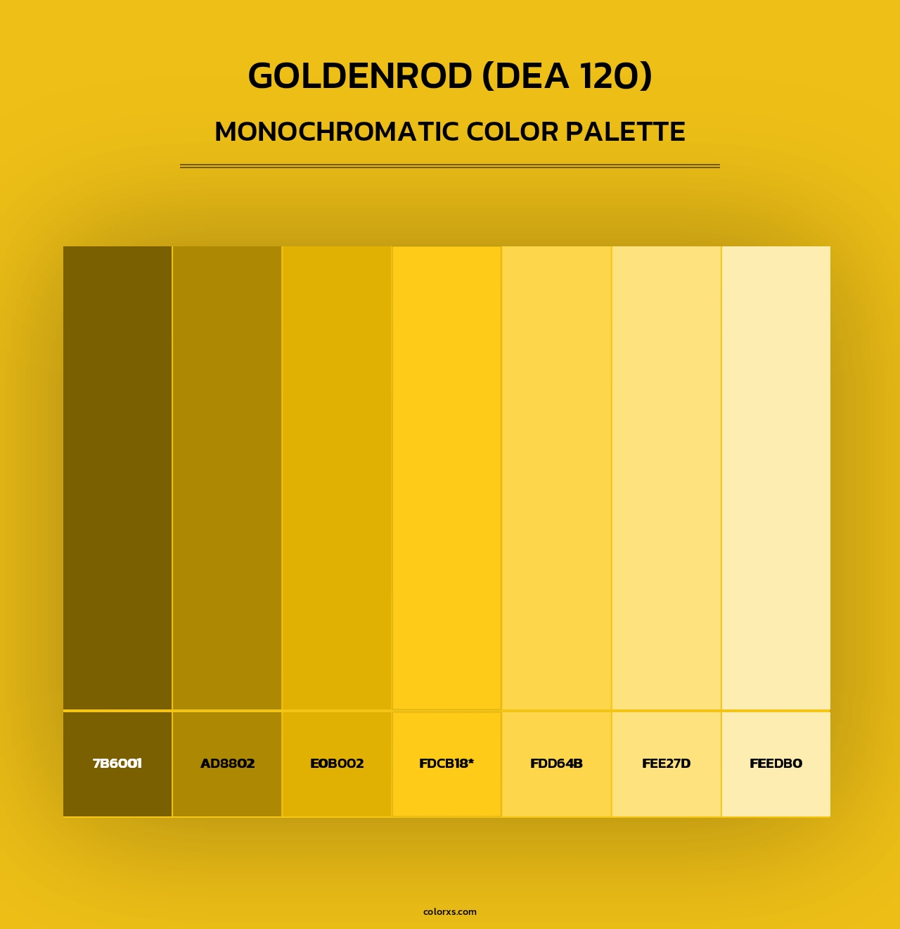 Goldenrod (DEA 120) - Monochromatic Color Palette