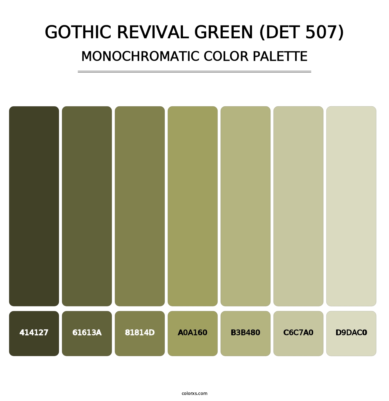 Gothic Revival Green (DET 507) - Monochromatic Color Palette