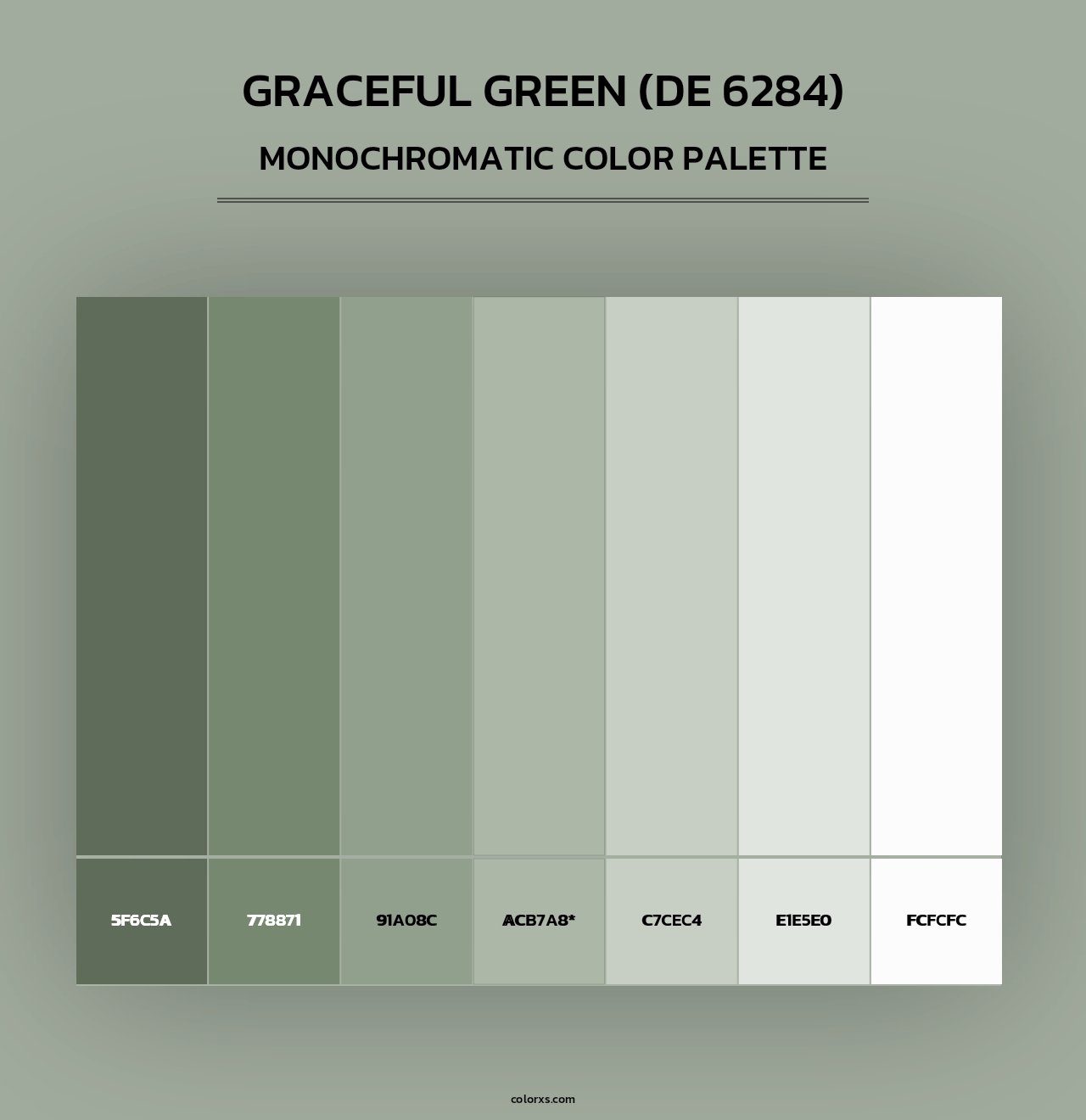 Graceful Green (DE 6284) - Monochromatic Color Palette