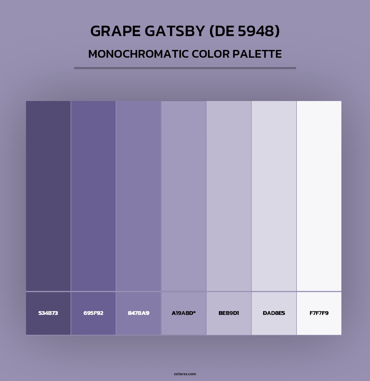 Grape Gatsby (DE 5948) - Monochromatic Color Palette