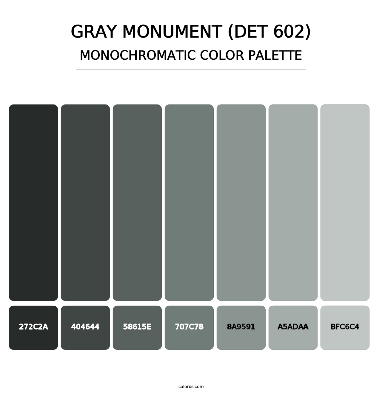 Gray Monument (DET 602) - Monochromatic Color Palette