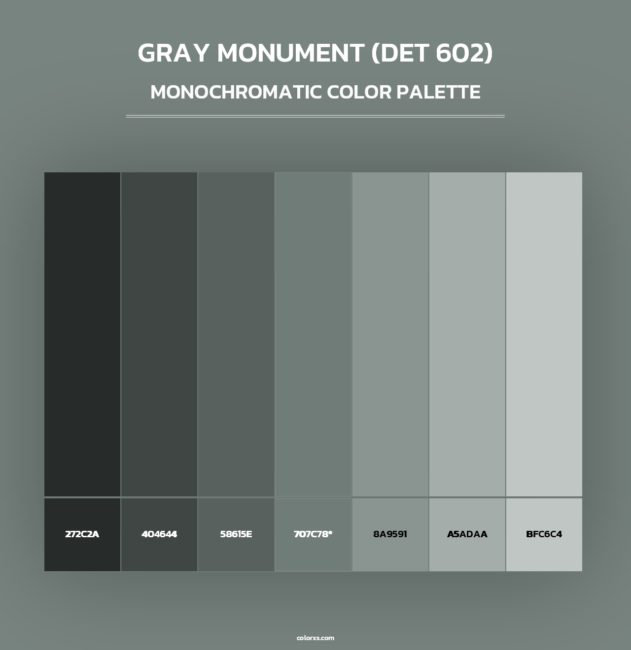 Gray Monument (DET 602) - Monochromatic Color Palette