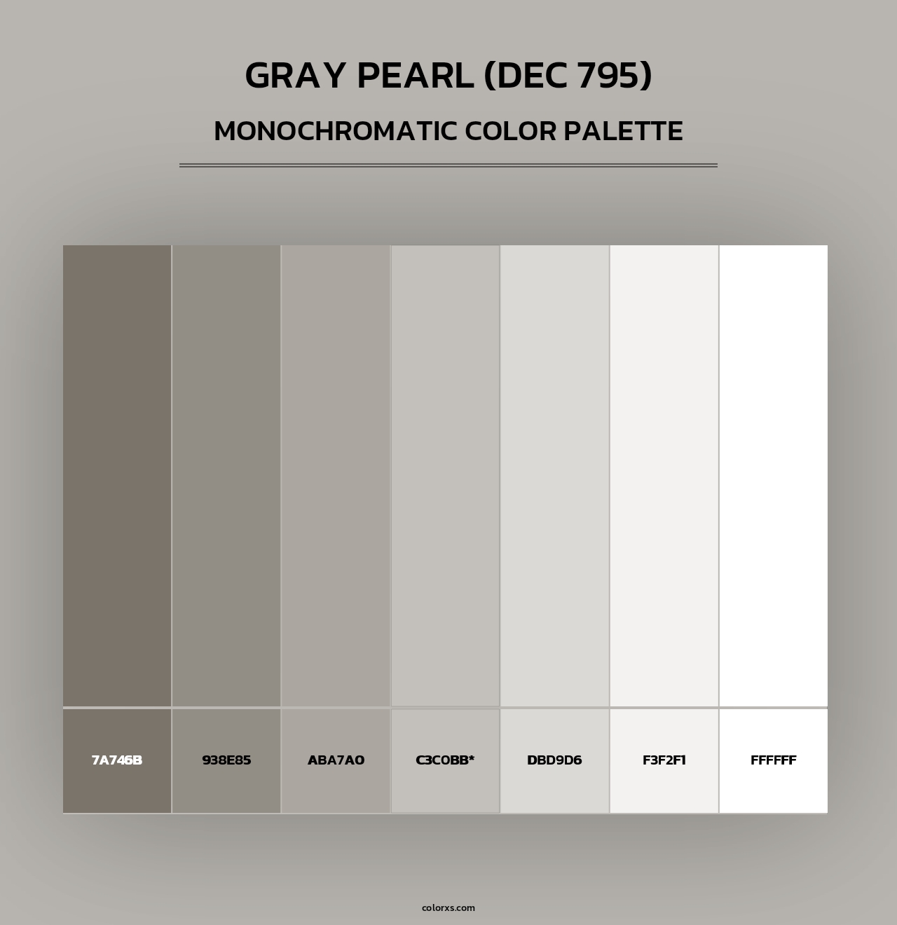 Gray Pearl (DEC 795) - Monochromatic Color Palette