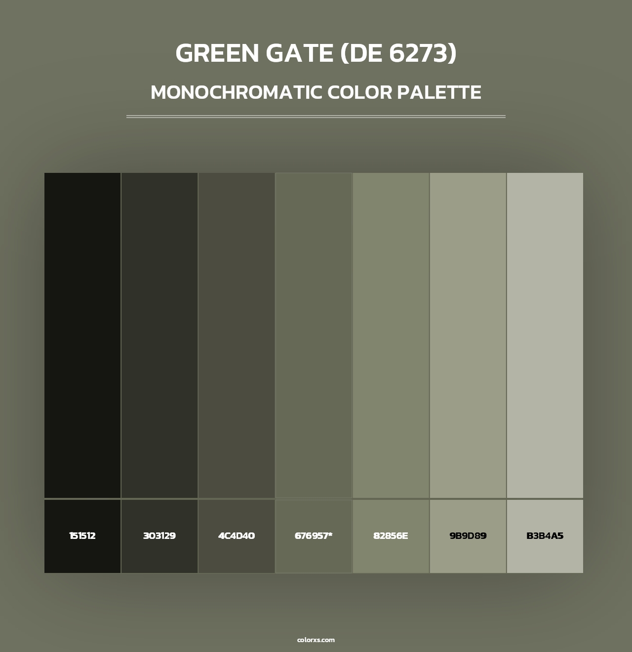 Green Gate (DE 6273) - Monochromatic Color Palette