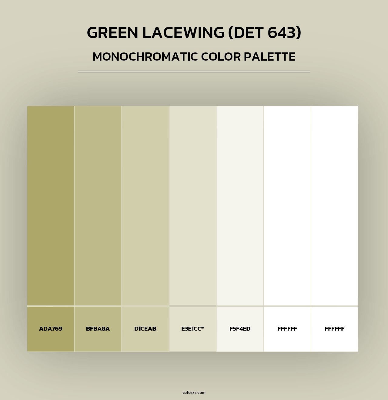 Green Lacewing (DET 643) - Monochromatic Color Palette