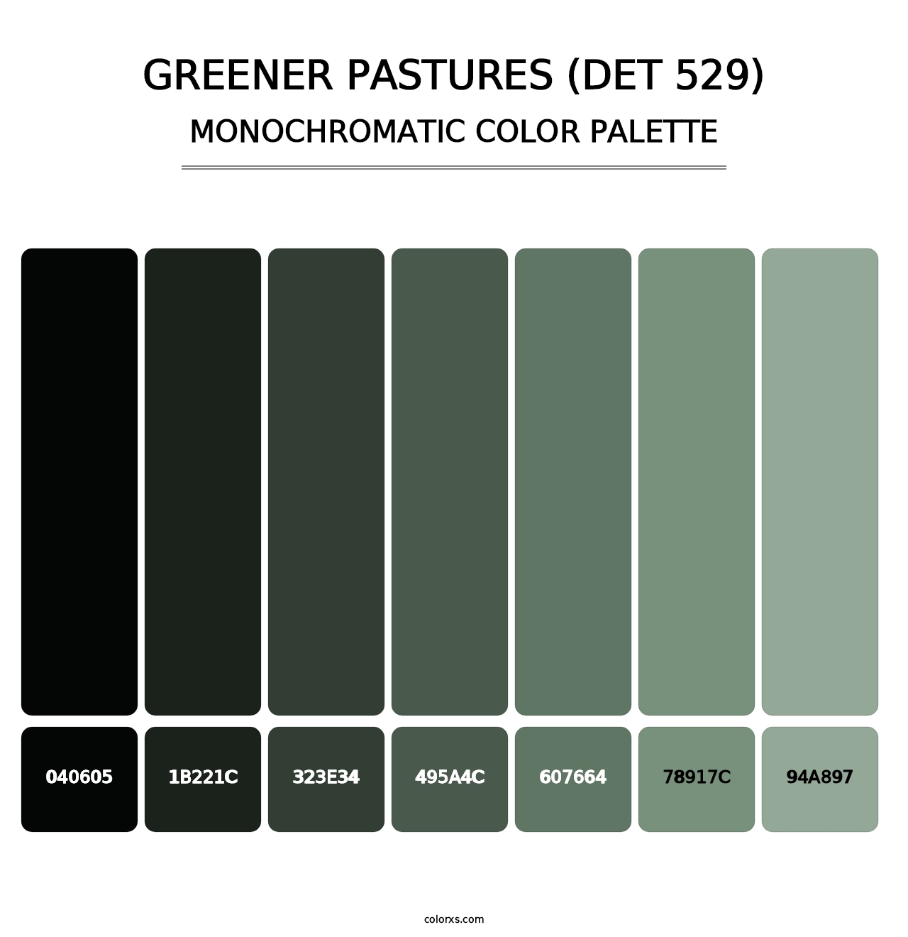 Greener Pastures (DET 529) - Monochromatic Color Palette