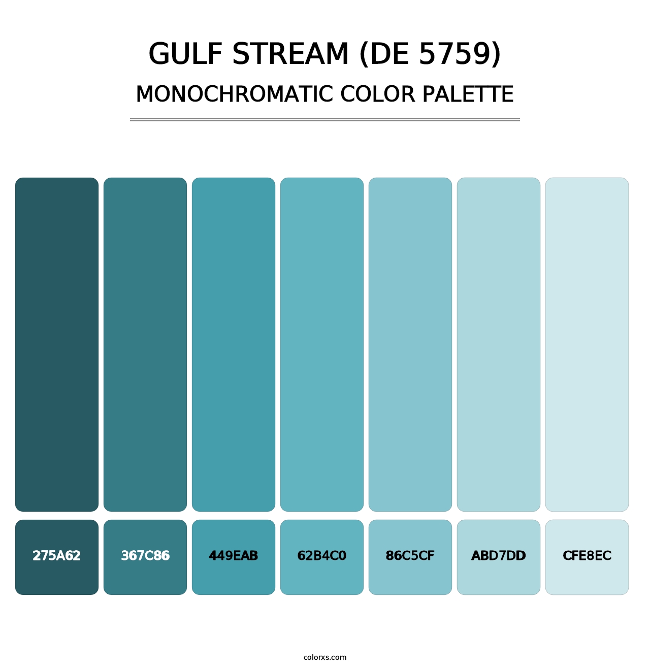 Gulf Stream (DE 5759) - Monochromatic Color Palette