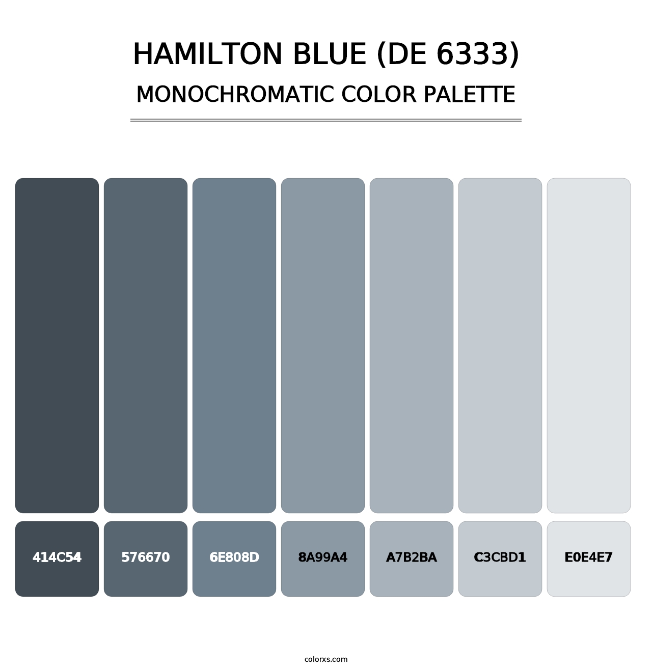 Hamilton Blue (DE 6333) - Monochromatic Color Palette