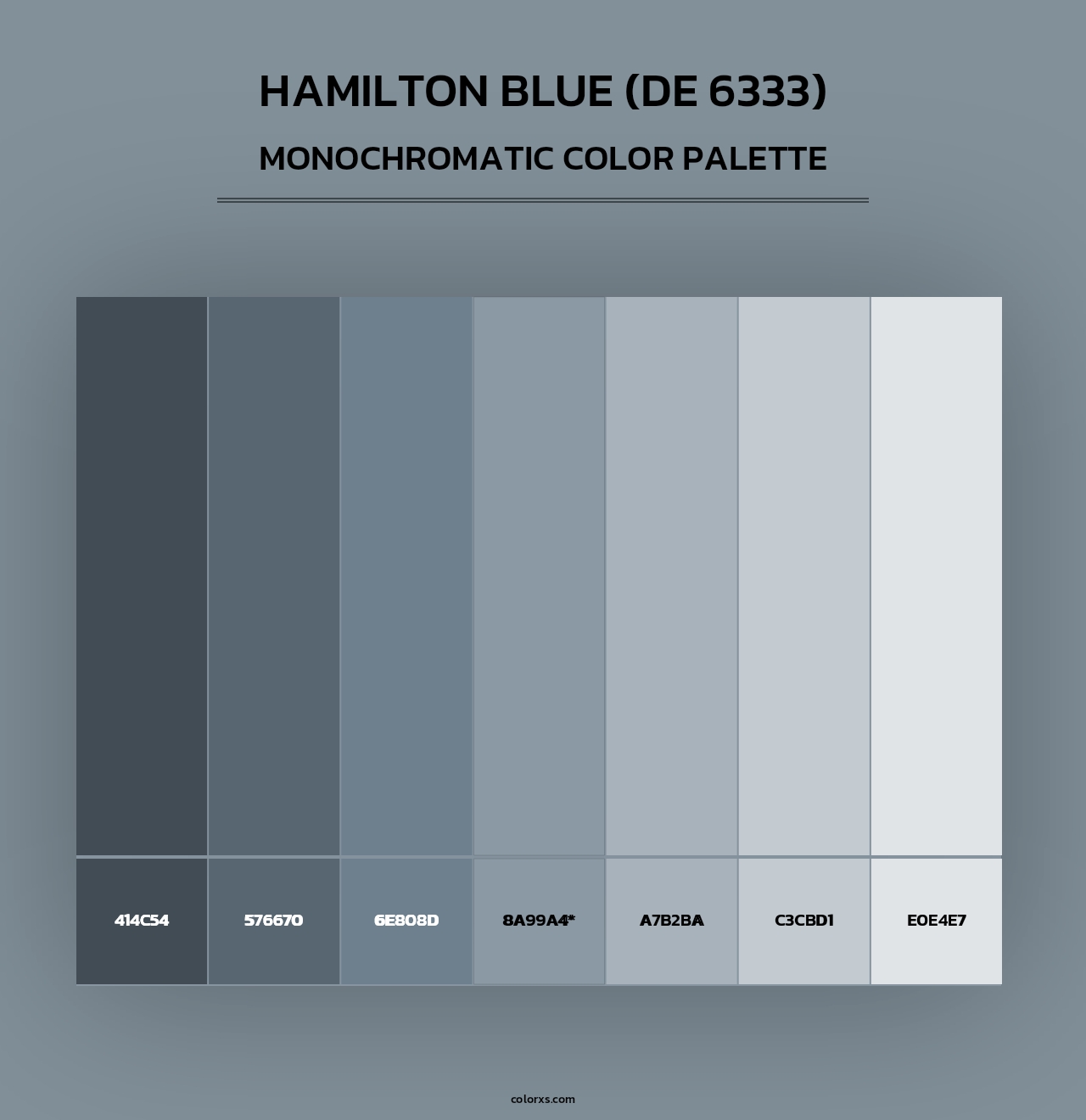 Hamilton Blue (DE 6333) - Monochromatic Color Palette