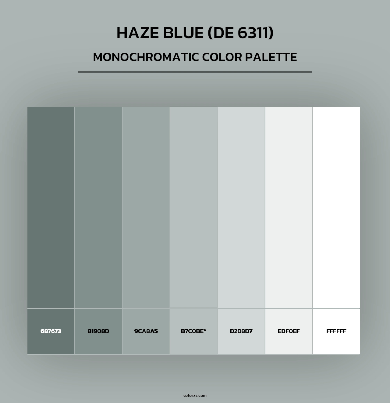 Haze Blue (DE 6311) - Monochromatic Color Palette