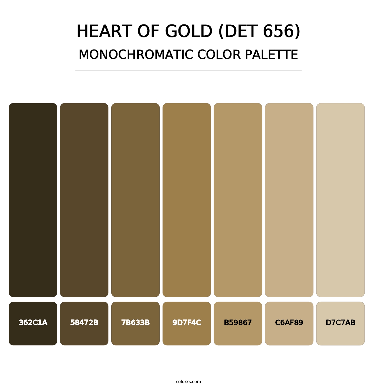 Heart of Gold (DET 656) - Monochromatic Color Palette