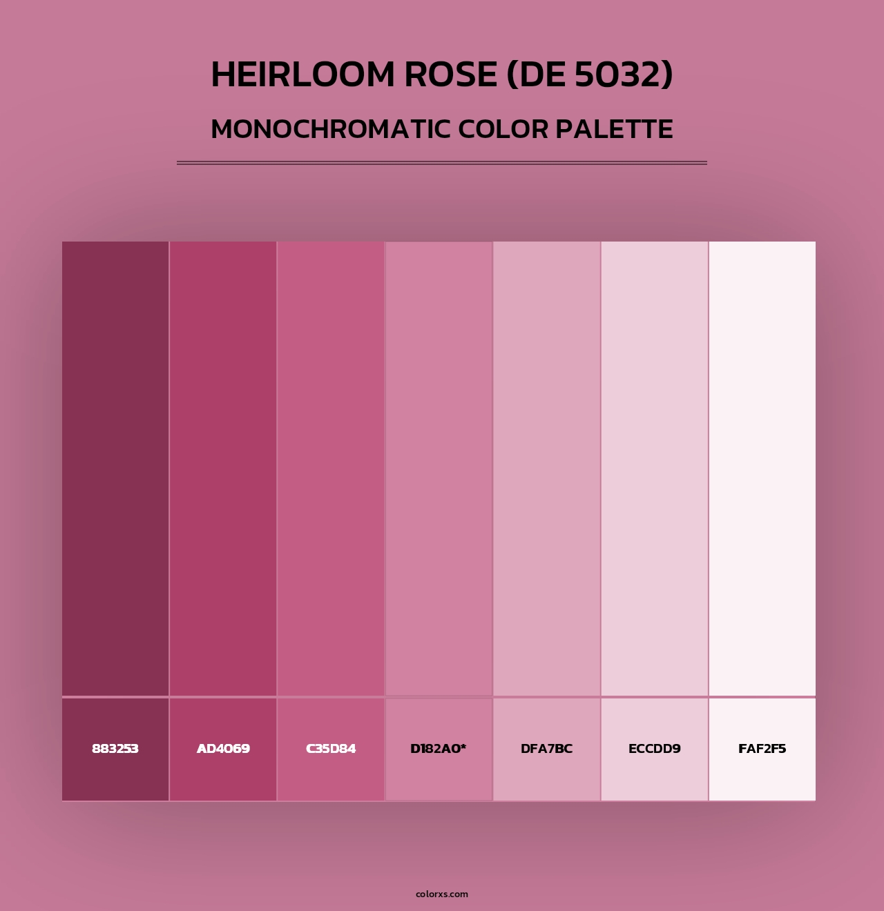 Heirloom Rose (DE 5032) - Monochromatic Color Palette