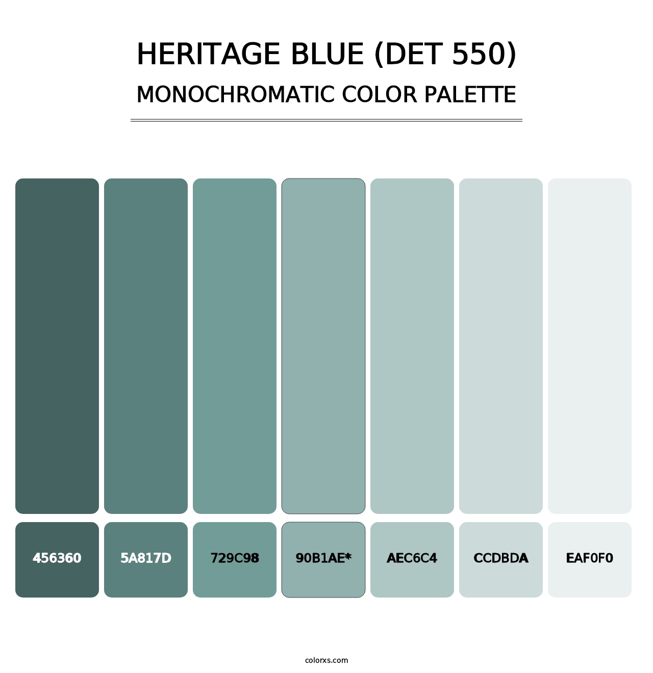 Heritage Blue (DET 550) - Monochromatic Color Palette