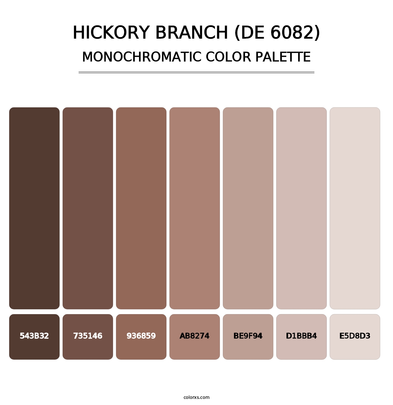 Hickory Branch (DE 6082) - Monochromatic Color Palette