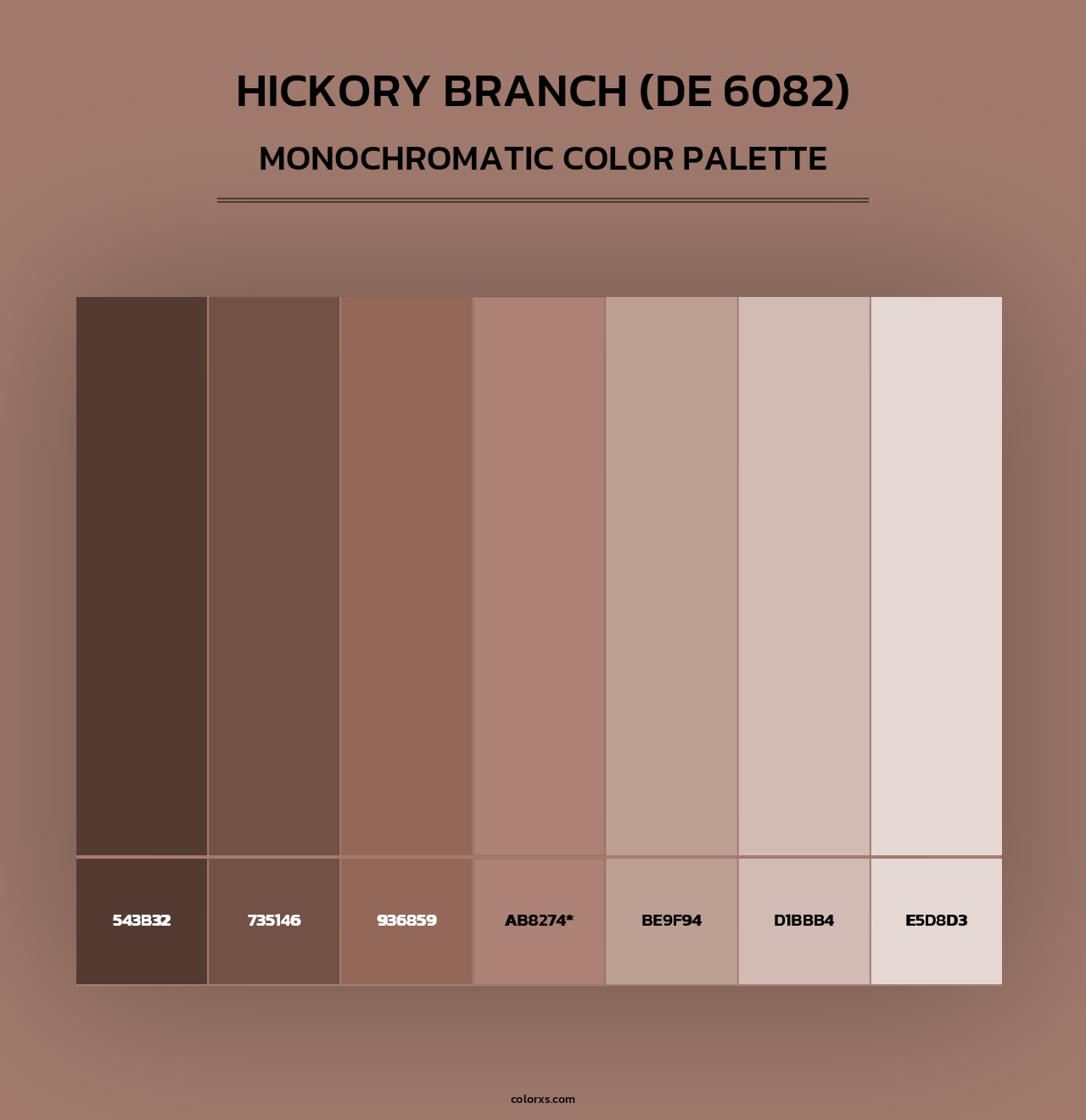 Hickory Branch (DE 6082) - Monochromatic Color Palette