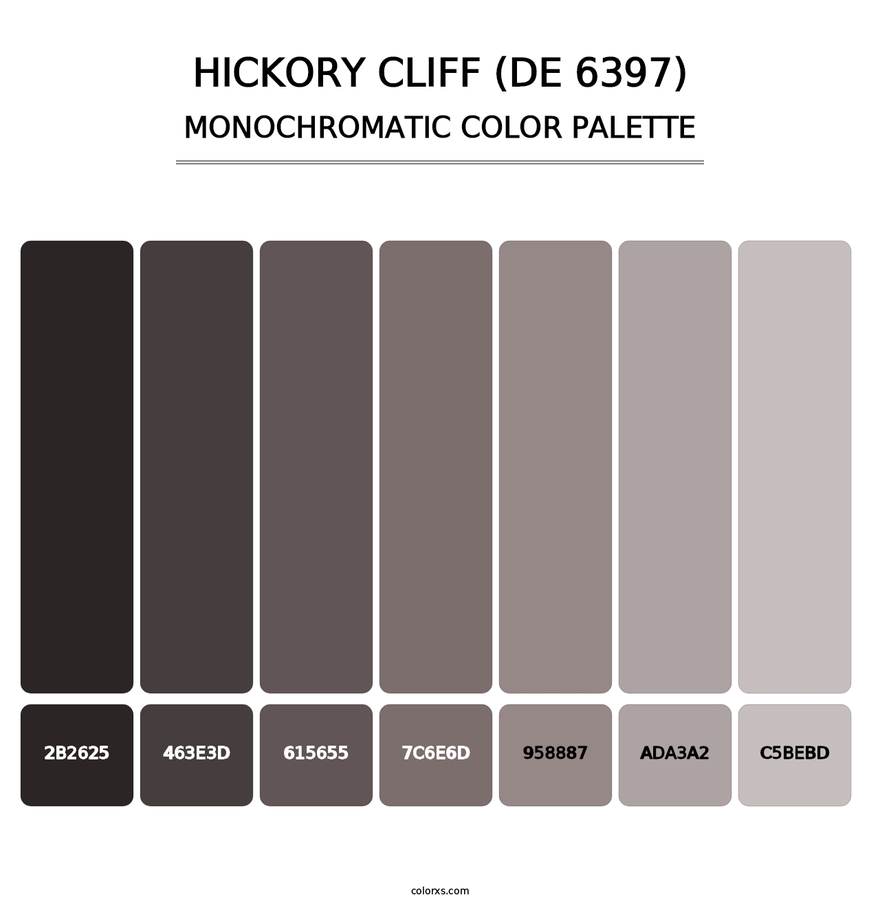 Hickory Cliff (DE 6397) - Monochromatic Color Palette