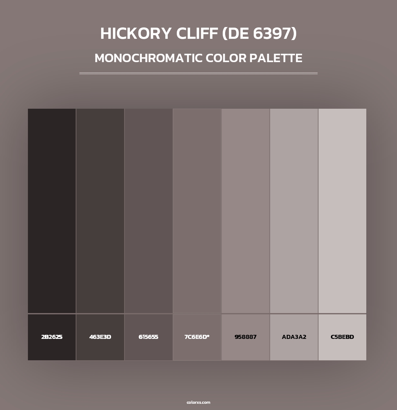 Hickory Cliff (DE 6397) - Monochromatic Color Palette