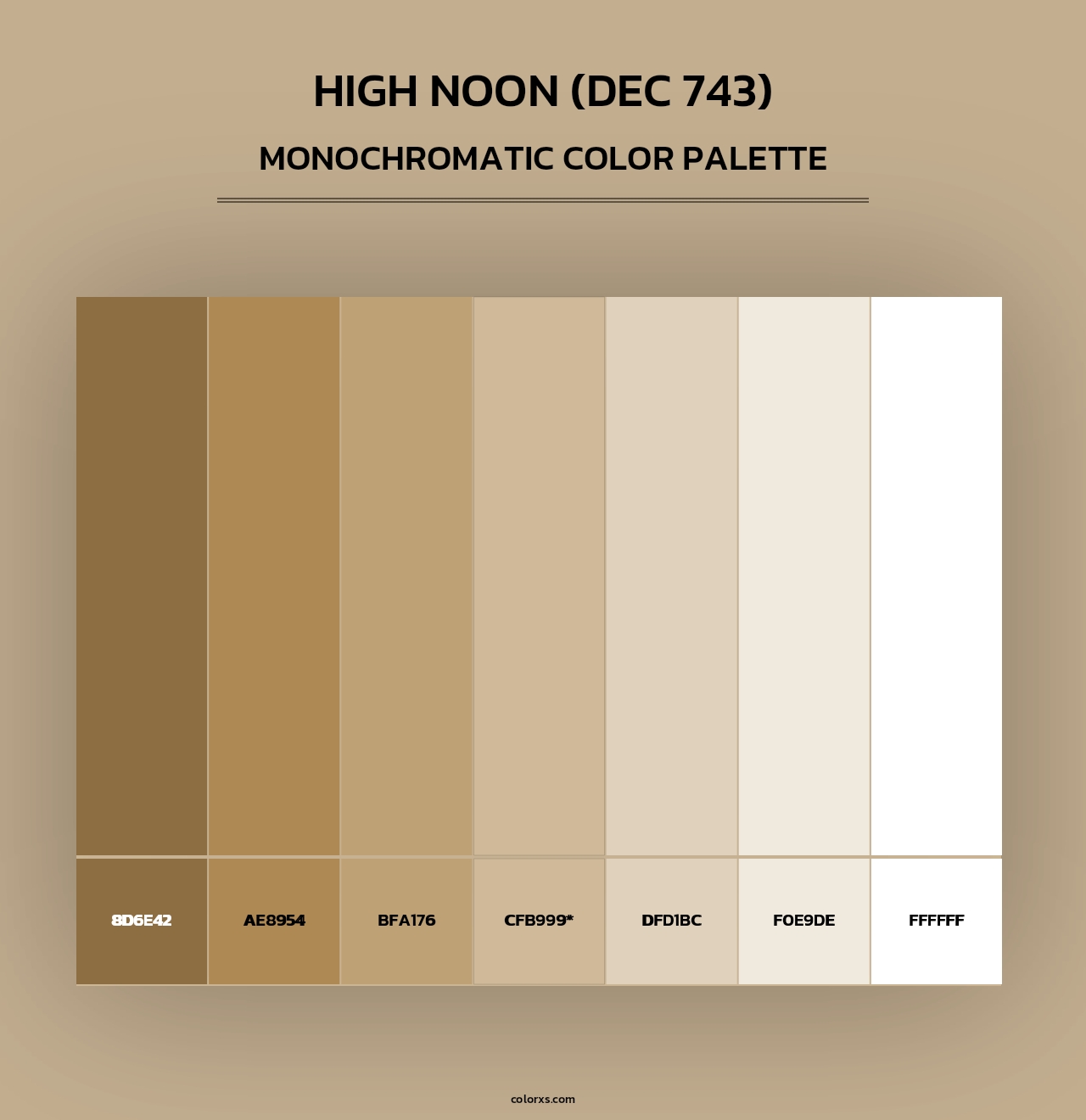 High Noon (DEC 743) - Monochromatic Color Palette