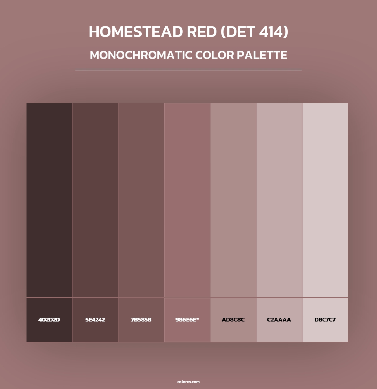 Homestead Red (DET 414) - Monochromatic Color Palette