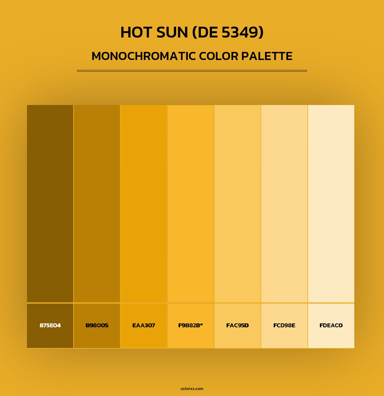 Hot Sun (DE 5349) - Monochromatic Color Palette