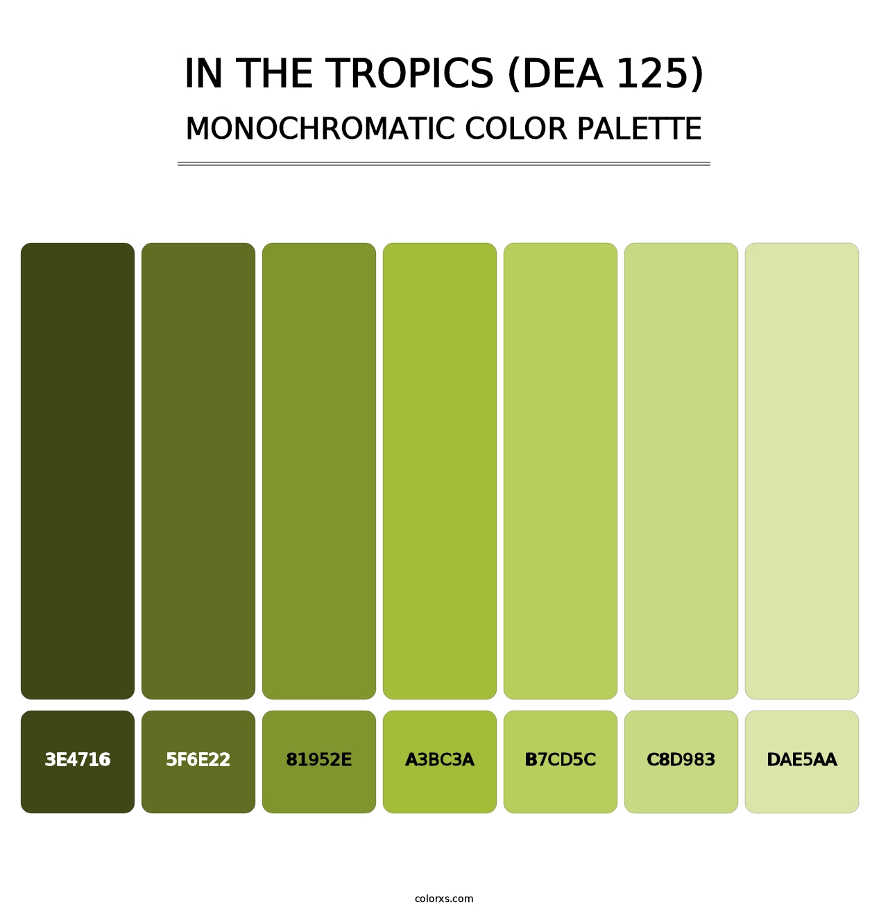 In the Tropics (DEA 125) - Monochromatic Color Palette