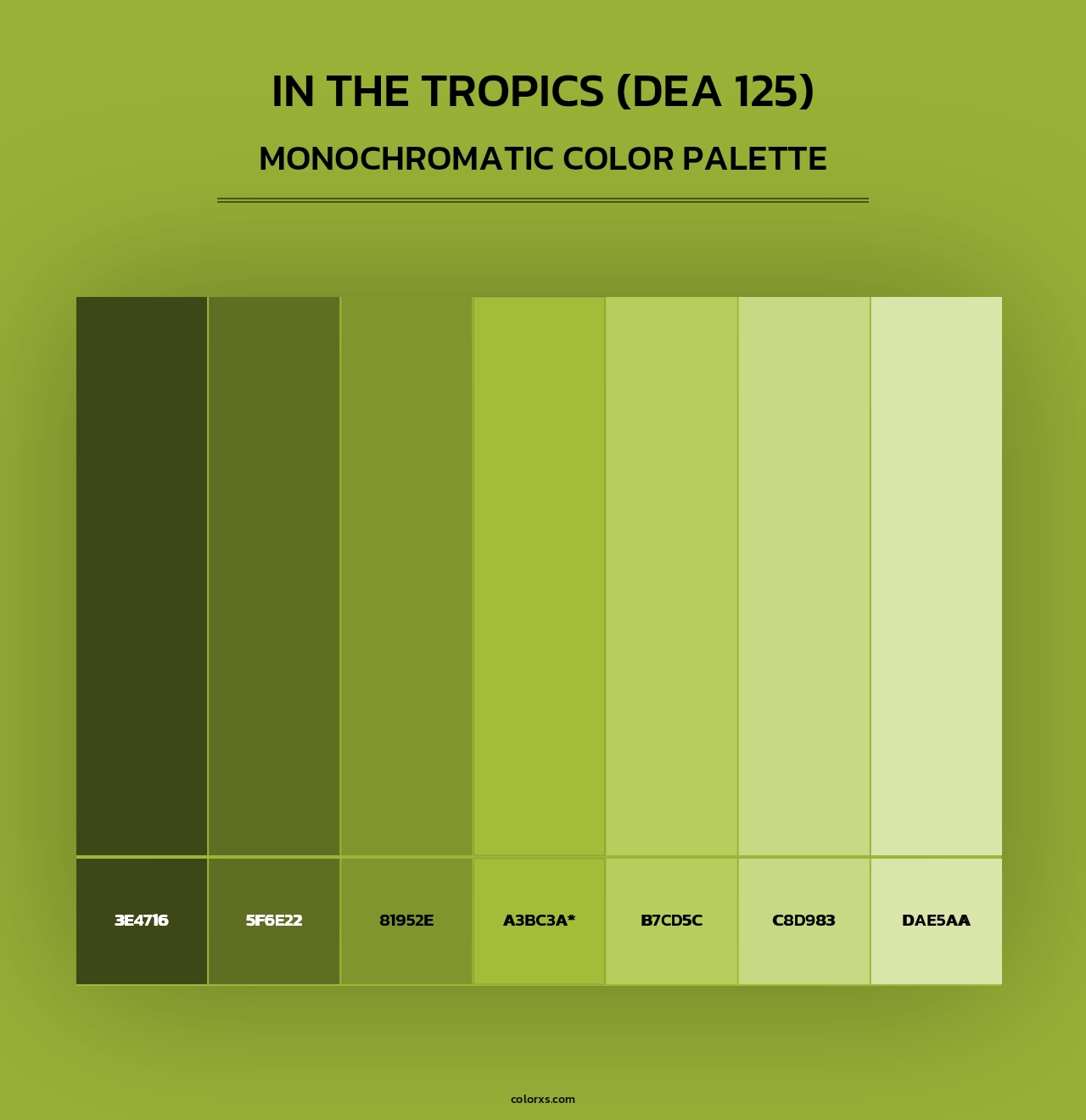 In the Tropics (DEA 125) - Monochromatic Color Palette