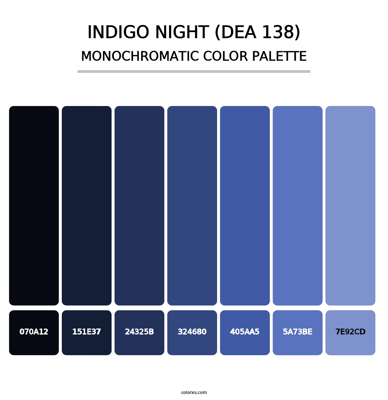 Indigo Night (DEA 138) - Monochromatic Color Palette