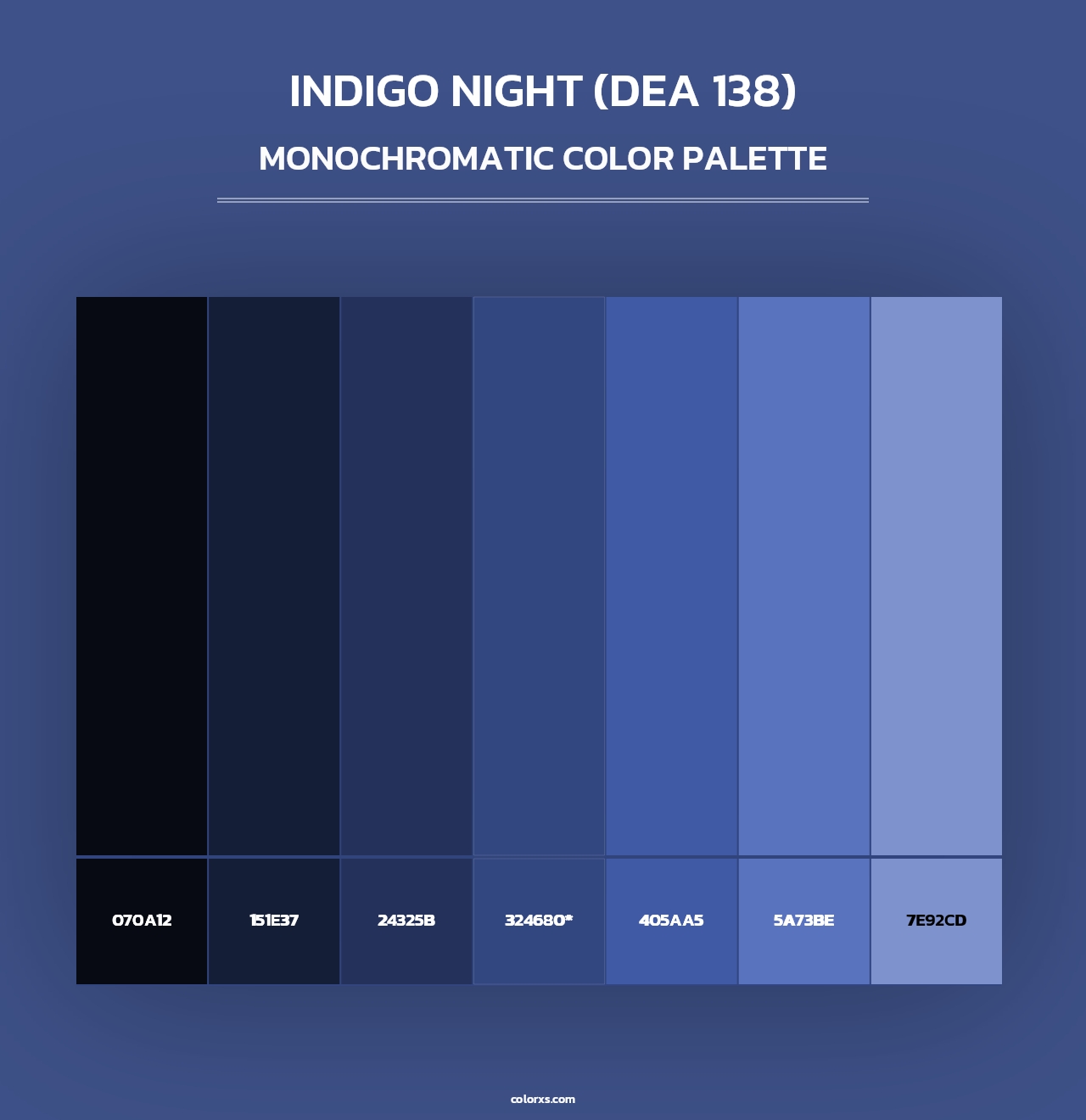 Indigo Night (DEA 138) - Monochromatic Color Palette