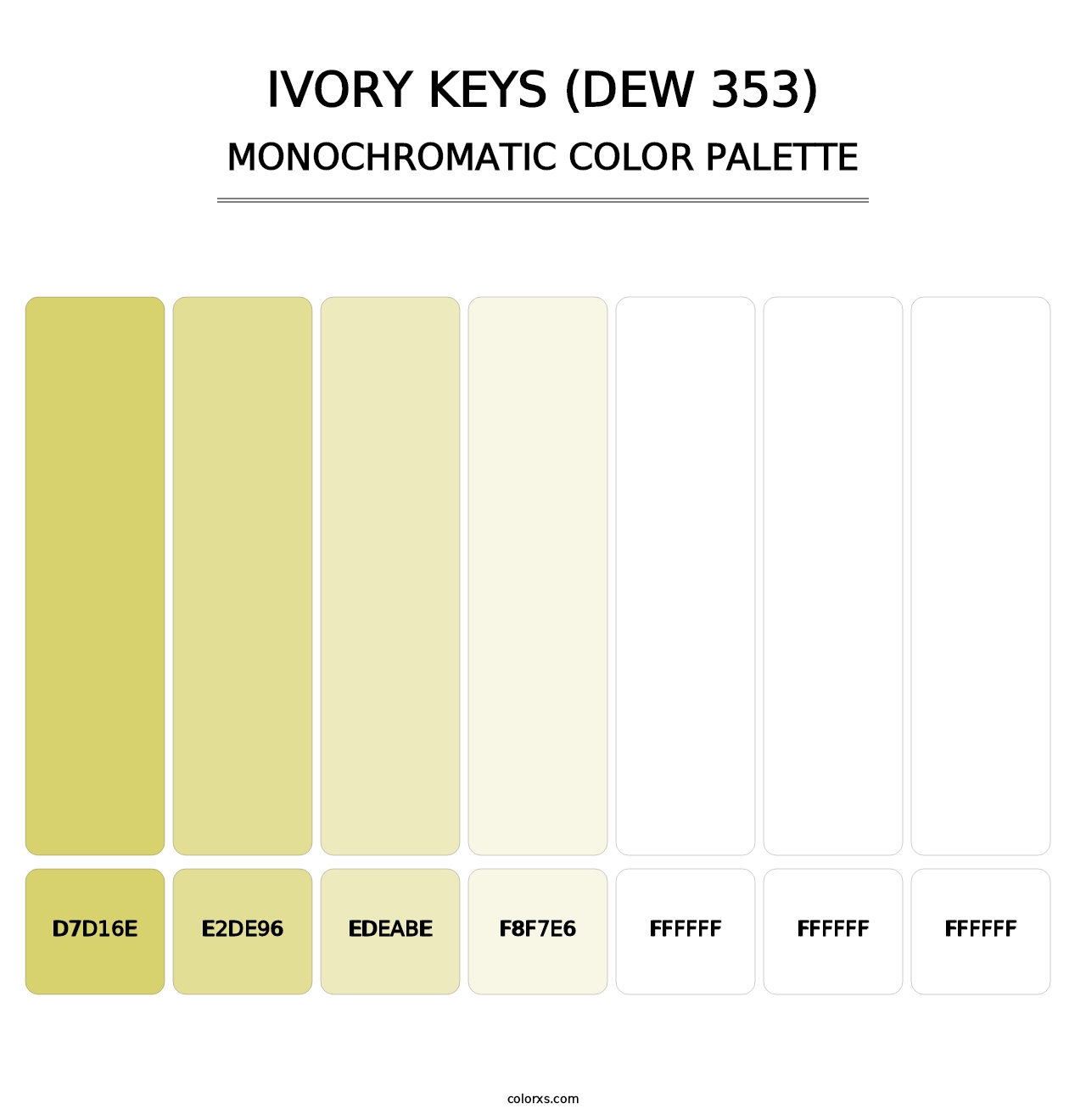 Ivory Keys (DEW 353) - Monochromatic Color Palette