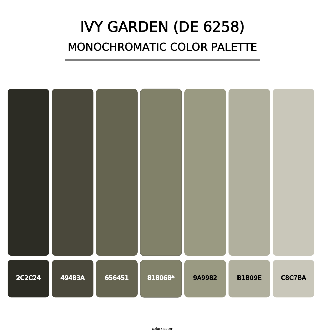 Ivy Garden (DE 6258) - Monochromatic Color Palette