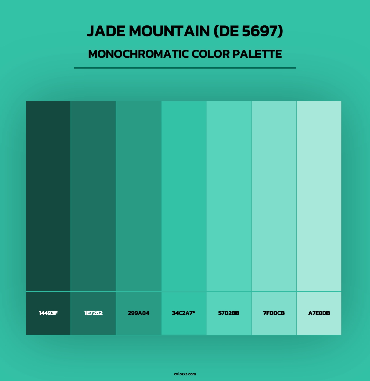 Jade Mountain (DE 5697) - Monochromatic Color Palette