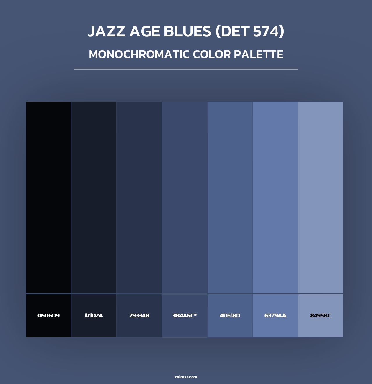 Jazz Age Blues (DET 574) - Monochromatic Color Palette