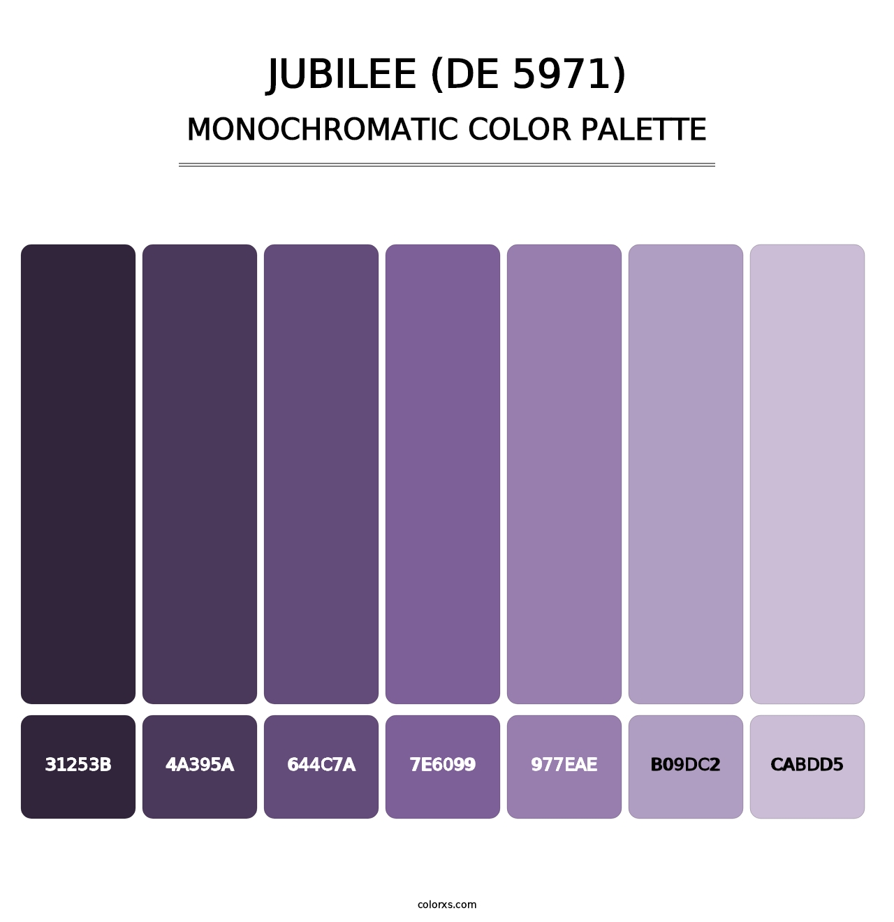 Jubilee (DE 5971) - Monochromatic Color Palette