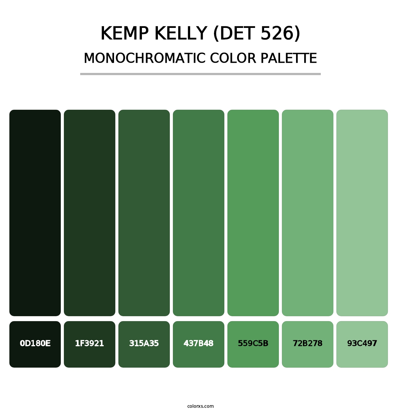 Kemp Kelly (DET 526) - Monochromatic Color Palette