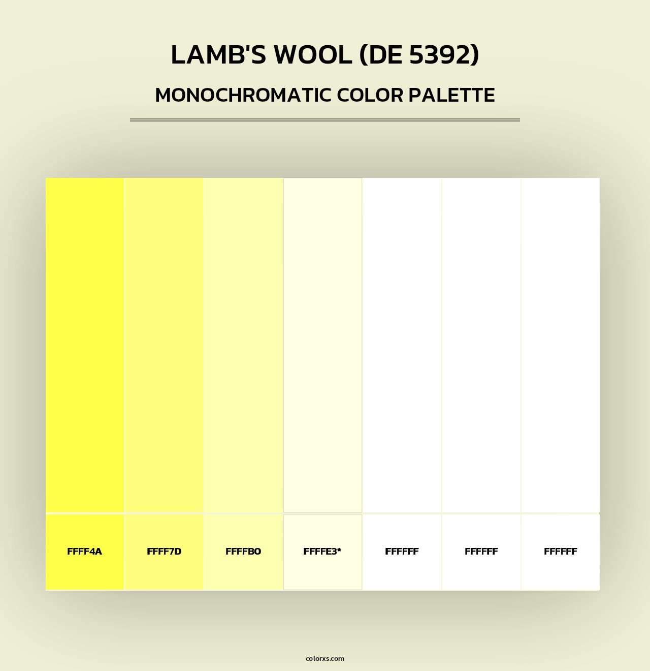 Lamb's Wool (DE 5392) - Monochromatic Color Palette
