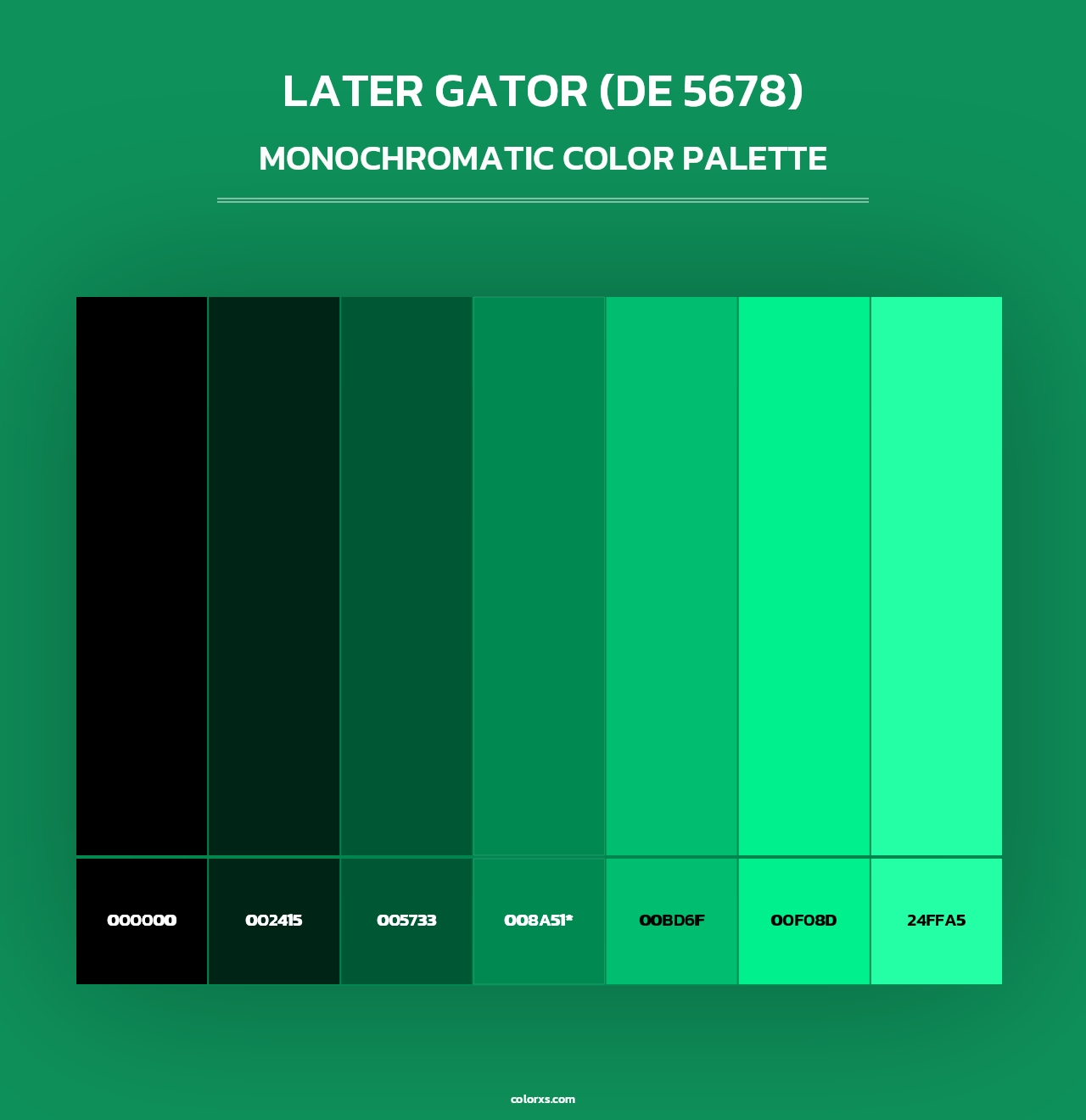 Later Gator (DE 5678) - Monochromatic Color Palette