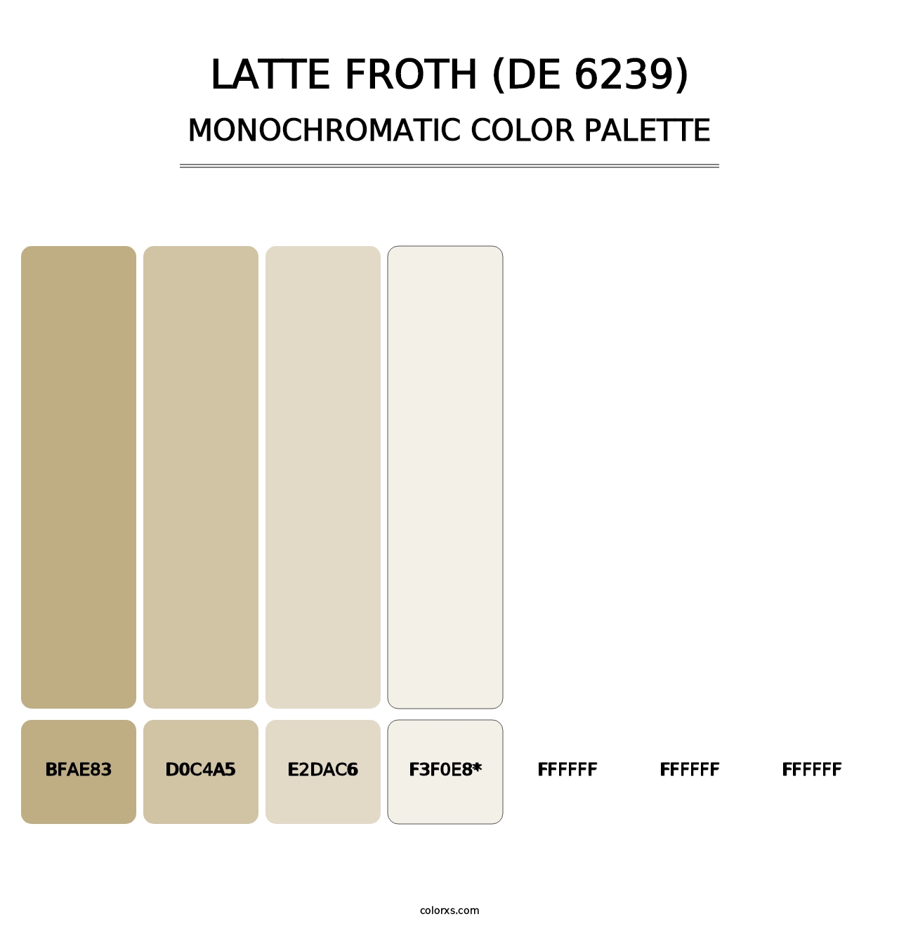Latte Froth (DE 6239) - Monochromatic Color Palette