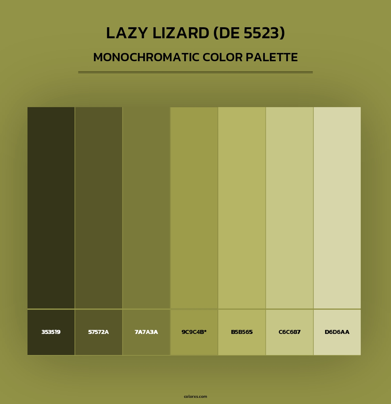 Lazy Lizard (DE 5523) - Monochromatic Color Palette