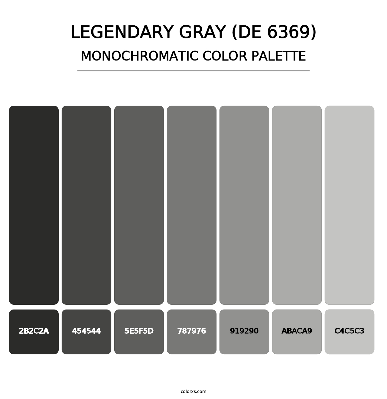 Legendary Gray (DE 6369) - Monochromatic Color Palette