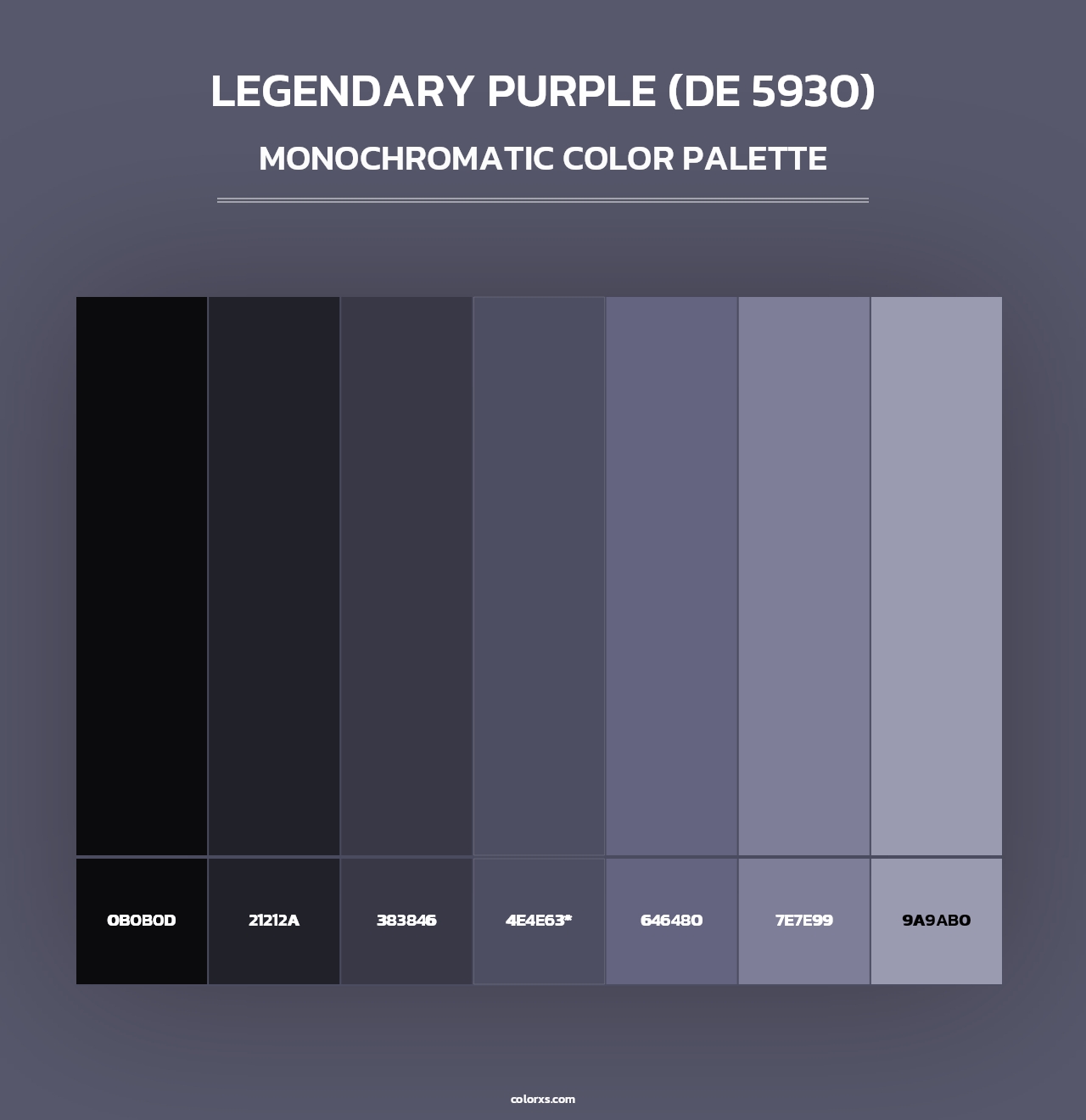 Legendary Purple (DE 5930) - Monochromatic Color Palette
