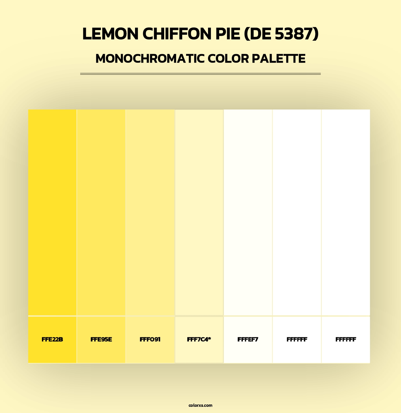 Lemon Chiffon Pie (DE 5387) - Monochromatic Color Palette