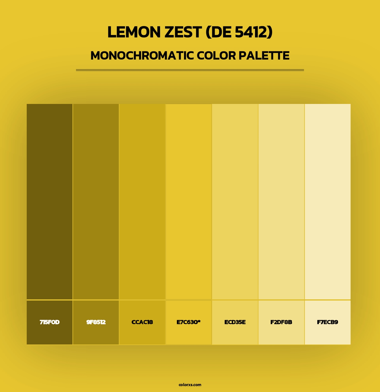 Lemon Zest (DE 5412) - Monochromatic Color Palette