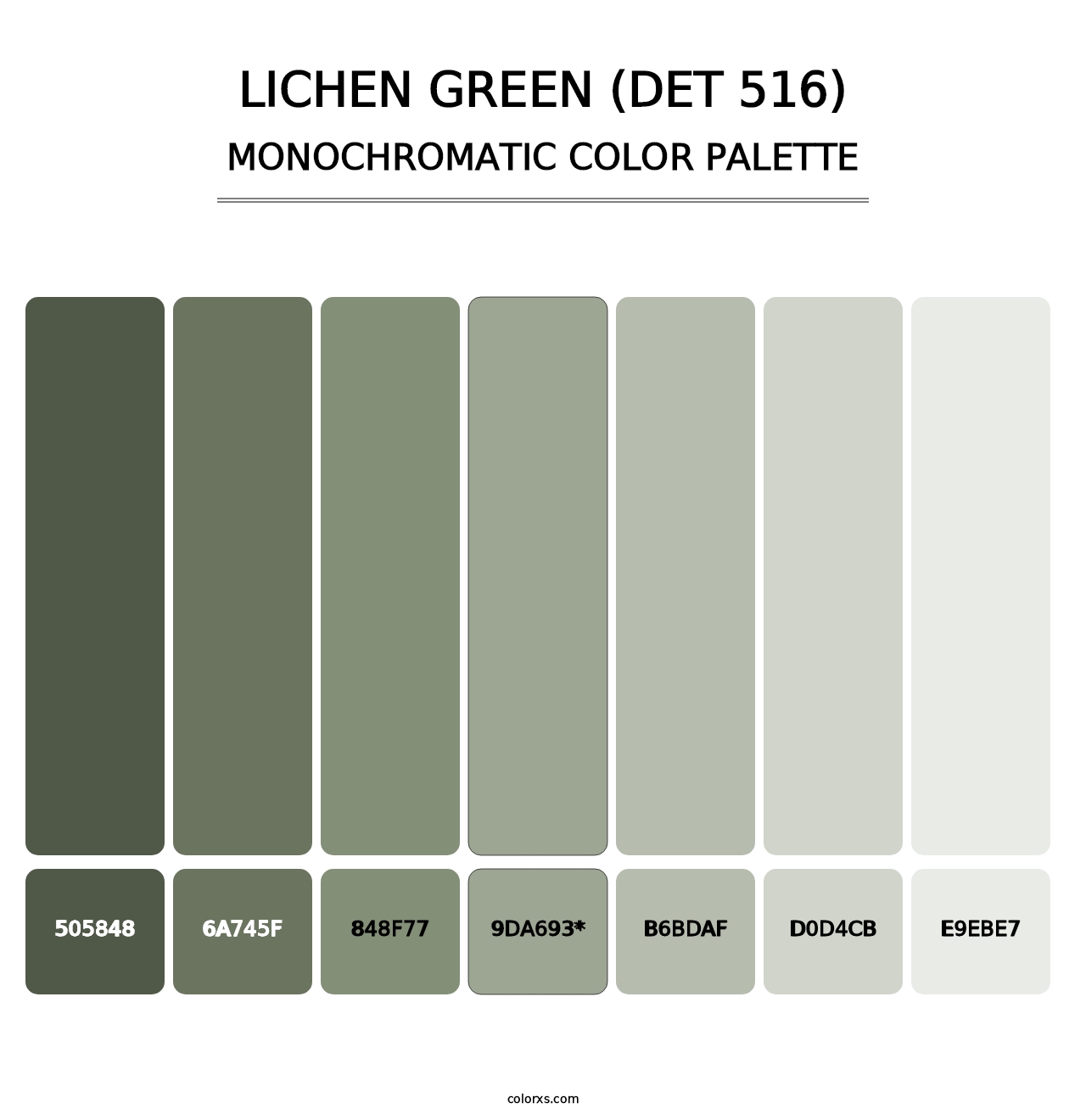 Lichen Green (DET 516) - Monochromatic Color Palette