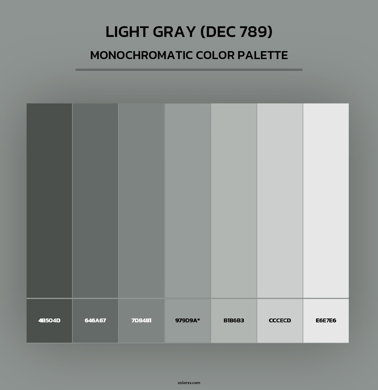 Light Gray (DEC 789) - Monochromatic Color Palette
