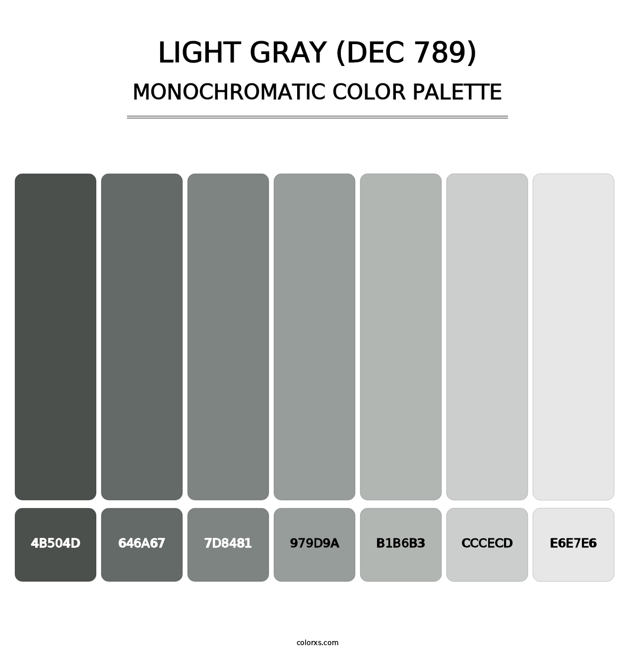 Light Gray (DEC 789) - Monochromatic Color Palette